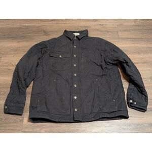 Duluth Trading Co Original Fire Hose Work Jacket Black L Tall Relaxed Fit Mens